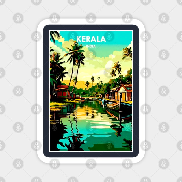 Kerala India Resort Vintage Advertising Travel Print Magnet by posterbobs