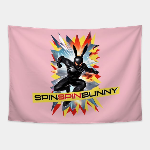 SpinSpinBunny Action Star Animated Tapestry by SpinSpinBunny