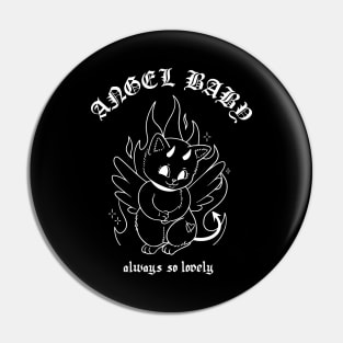 Cat devil angel , baby, lovely , grunge aesthetic Pin