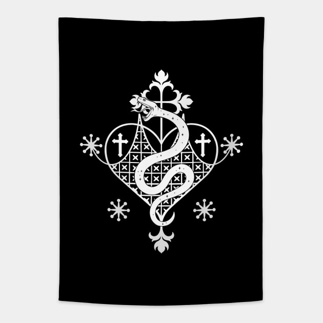 Marie Laveau Sigil Veve Voodoo Hoodoo Tapestry by OccultOmaStore