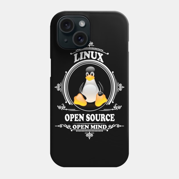 Linux - Open Source - Open Mind Phone Case by Cyber Club Tees