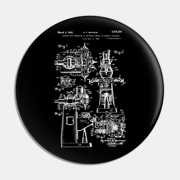 Bridgeport Milling Machine Patent 1942 Pin by Anodyle