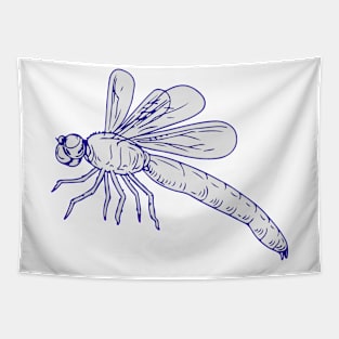 Dragonfly Flying Drawing Side Tapestry