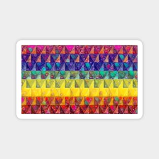 Rainbow Geometric Triangular Pattern Magnet