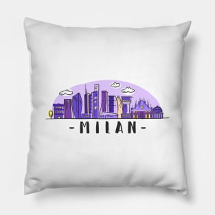 Milan Italy Skyline Pillow