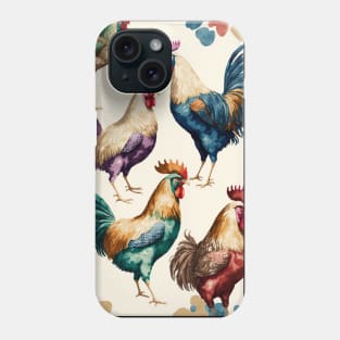 Rooster Farm Animal Watercolor Chicken Lover Phone Case