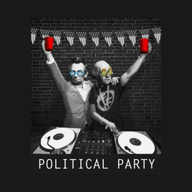 Discover George Washington & Abraham Lincoln DJs Drinking Political Party 4th of July - 4th Of July Party - T-Shirt