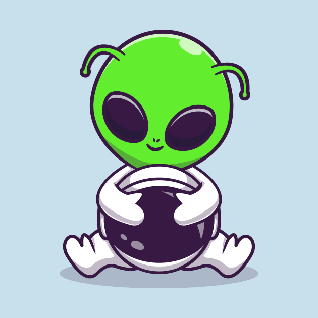 Alien With Spacesuit And Helmet Cartoon by Catalyst Labs