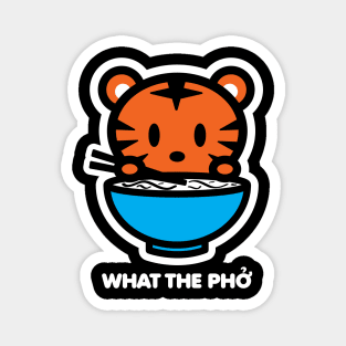 Tiger Lion What The Pho Ramen Noodles Food Animal Lover Cute Bambu Brand Magnet