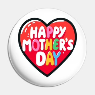 Bright and Bold Mother's Day Heart Pin
