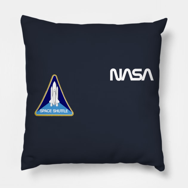 Officially approved merchandise - Vintage NASA logo & space shuttle mission patch Pillow by Science_is_Fun