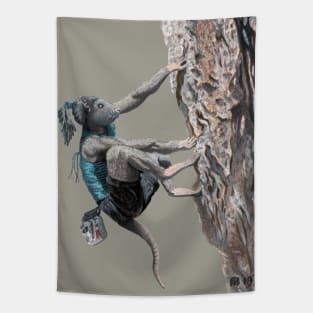 Extreme Sport Woman Climber Free Climbing Tapestry