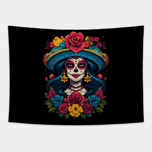 De Los Muertos La Catrina Tapestry