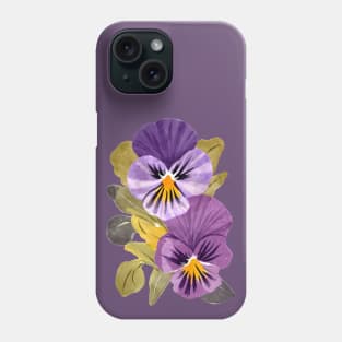 Watercolor Pansies Phone Case