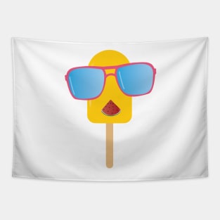 Funny popsicle with sunglasses illustration Tapestry