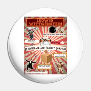 Ludwig Wittgenstein's Masquerade & Reality Company Poster Pin