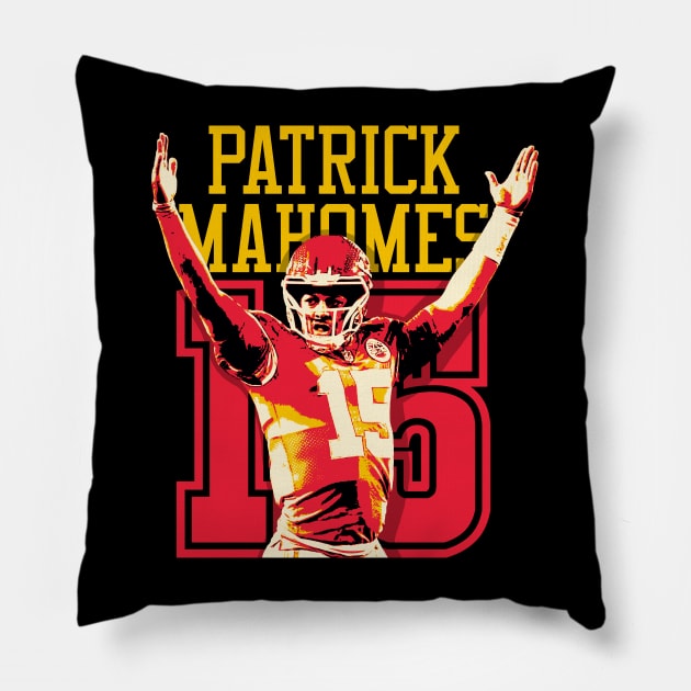 Patrick Mahomes 15 Pillow by mia_me