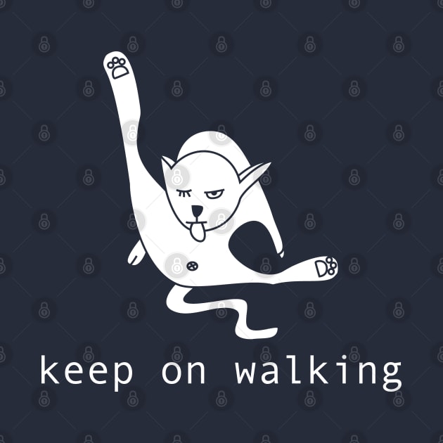 Keep on walking cat on Navy Blue by atomguy