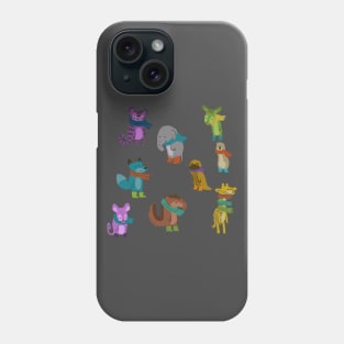 Sad and Indifferent Anaimals Wearing Scarves Phone Case