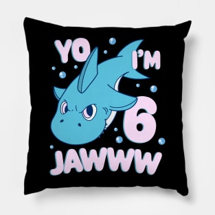 Cute Shark 6th Birthday Kids Pillow