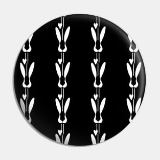 Bunny Lover - Black and White Rabbit Pattern Pin