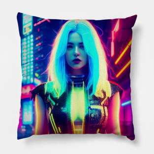 Abstract Cyberpunk Girl Pillow