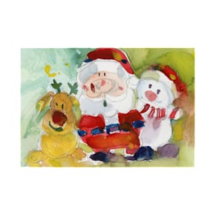 Rudolph, Santa and Frosty after a few beers. T-Shirt