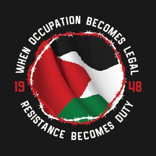 When Palestine Occupation Becomes Legal Palestinian Resistance Becomes Duty -wht T-Shirt