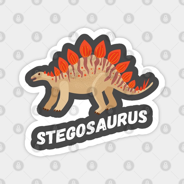 Cute Stegosaurus Dinosaur Design Magnet by Terra Fossil Merch