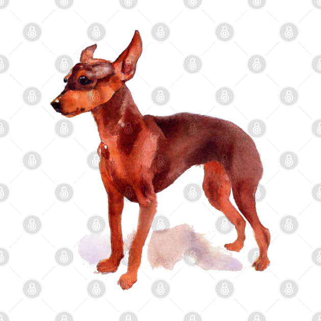 Watercolor Miniature Pinscher - Dog Lovers by Edd Paint Something