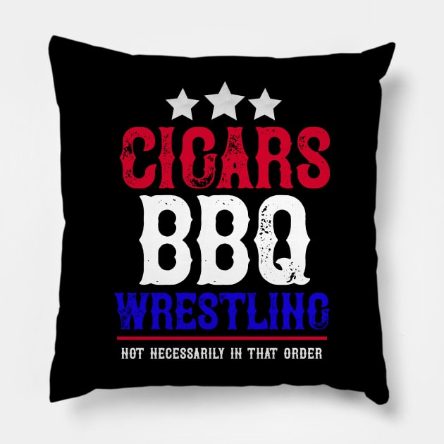 Cigars BBQ Wrestling Pillow by WrestleWithHope