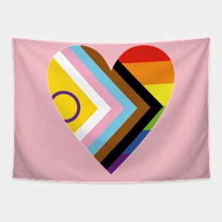 Progress Pride Heart Tapestry