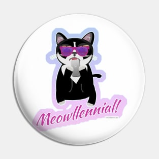 Meowlinneal Funny Cool Cat Generation Slogan Pin