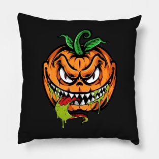 halloween scary evil pumpkin funny pumpkin head Pillow