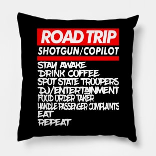 Co-pilot Family Road Trip Shirts Funny Vacation Summer Car Lover Enthusiast Gift Idea Pillow