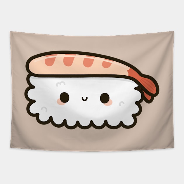 Cute prawn sushi Tapestry by peppermintpopuk