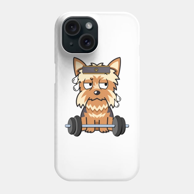 Funny yorkshire terrier is exercising Phone Case by Pet Station