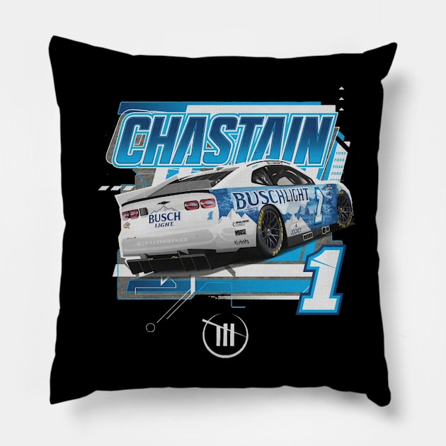 Ross Chastain Charcoal Car Pillow by stevenmsparks