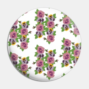 Pansy Seamless Floral Pattern Pin