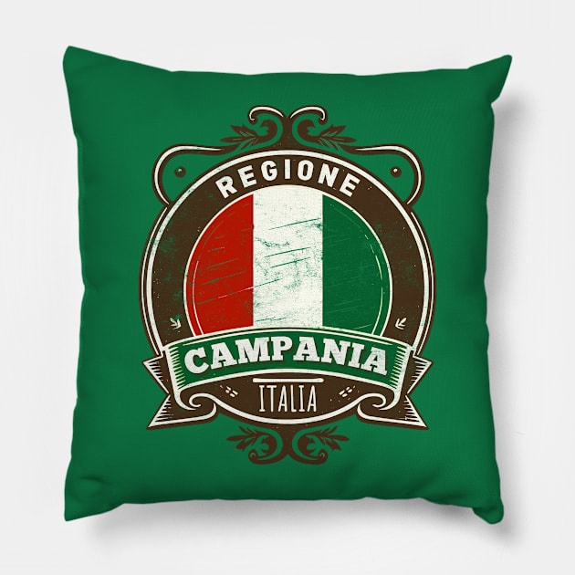 Region Campania Italia - Original Retro Design Pillow by DankFutura