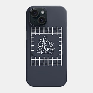 She Is Strong - White Phone Case