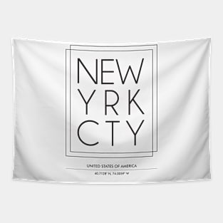 New Yrk Cty Minimal Typography Tapestry