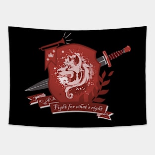 Dog crest, fight for what's right - Red Tapestry