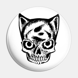 cat skull king pet cemetery classic kitty design evil cute cat happy death Pin