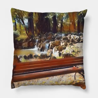 Cozy Autumn Park Garden Pillow