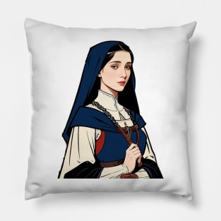 Lovely Cleric Wearing a Blue Vale Pillow