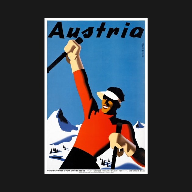 Vintage Travel Poster Austria Ski by vintagetreasure