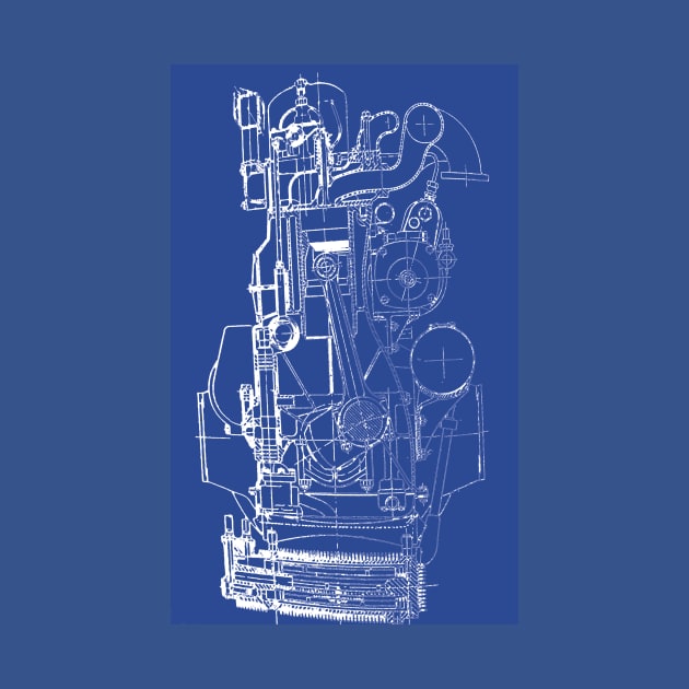 Overhead Valve Diesel Engine Drawing by Alchemia