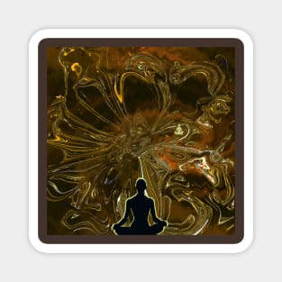 The Yellow & Black Meditator -  Abstract Design 3 Magnet