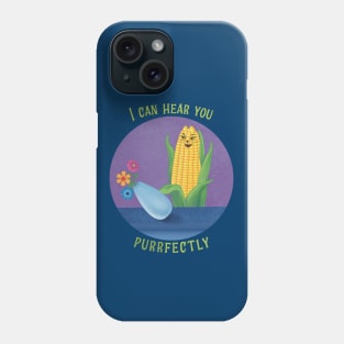 I Can Hear You Purrfectly – Corny Veggie Cat Cartoon Phone Case